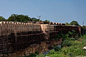 The great Chola temples of Tamil Nadu - The Brihadishwara Temple of Thanjavur. Remnants of the walls of the old fort where the temple used to be. 